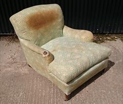 1950s Howard Titchfield Chair 47d max 37d tol 32 wide max 33 w arms 34 h 18 hs 4.JPG